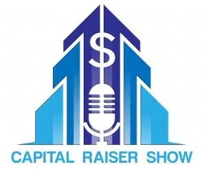 Blue and white Capital Raiser Show logo