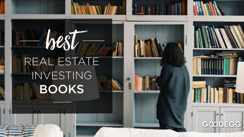 Best Real Estate Investing Books with book shelves and a woman