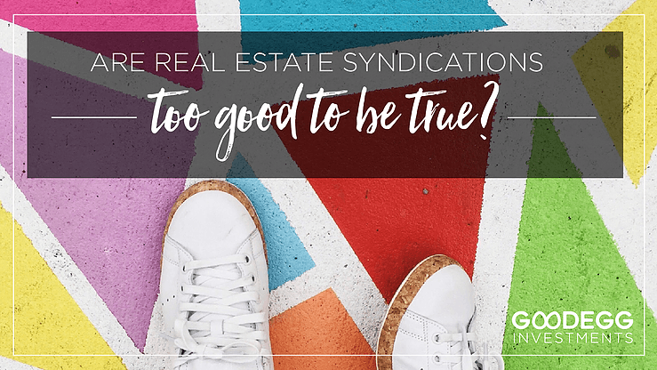 Are Real Estate Syndications too Good to be True with shoes on a colored sidewalk