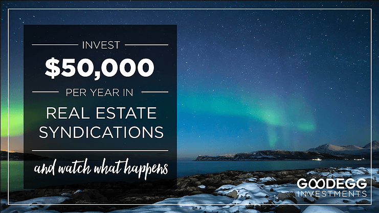 Invest $50,000 Per Year with a starry sky and Northern Lights