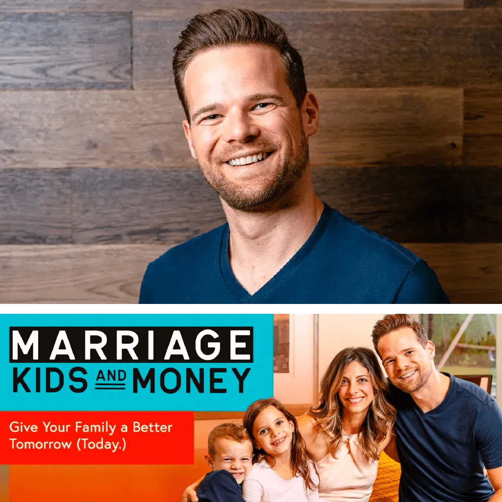 Marriage Kids and Money logo with a family